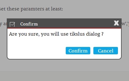 jQuery tikslusdialog